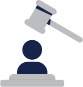 Gavel and a person