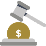 Gavel over a dollar sign