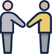 Two people shaking hands